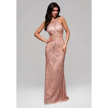 Dámské šaty Larica Společenské šaty LA-OM-DLR149 Barva: Růžová, Velikost: XS