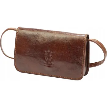 Kabelka Vera Pelle kabelka kožená kabelka přes rameno z pravé kůže hnědá