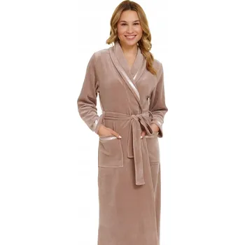 Dámský župan Doctor Nap dámský župan do půlky lýtek bez kapuce ecru velikost L