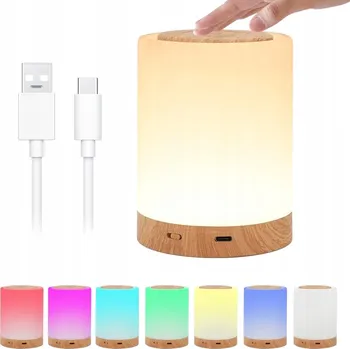 Lampička Lampka noční bílá dotyková akumulátorová LED 130 lm