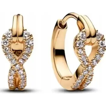 Náušnice Náušnice zlaté symbol nekonečna infinity kruhy pozlacené stříbro 925