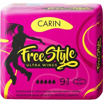 Menstruační vložka CARIN Hygienické vložky FREE STYLE, 9 ks