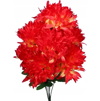 umělá květina KYTICE 7 UMĚLÝCH CHRYSANTÉM ŽLUTO-ČERVENÝCH 64 CM NA HŘBITOV DEKORACE