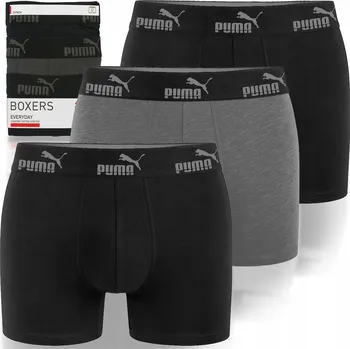 Pánské spodní prádlo Puma Pánské boxerky Černé Bavlna 3 kusy Velikost L