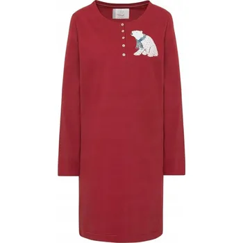 Dámská košile Triumph dámská košile s dlouhým rukávem, bez vzoru, červená Nightdresses NDK, velikost 36