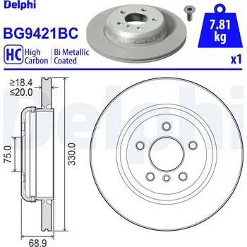 Brzdový kotouč Brzdový kotouč DELPHI BG9421BC