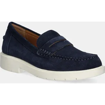 Dámské mokasíny Semišové mokasíny Geox D SPHERICA EC1 A dámské, tmavomodrá barva, na plochém podpatku, D25QRA 00022 C4002 D25QRA.00022.C4002 59X, EUR 40