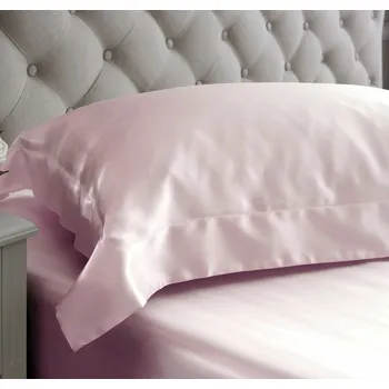 Povlak na dekorativní polštářek Hedvábný povlak na polštář s lemem růžový 19 momme