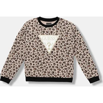 Chlapecká mikina Dětská bavlněná mikina Guess béžová barva, vzorovaná, K5BQ03 KAD74 K5BQ03.KAD74.9BYA 80X, vel. 118-122