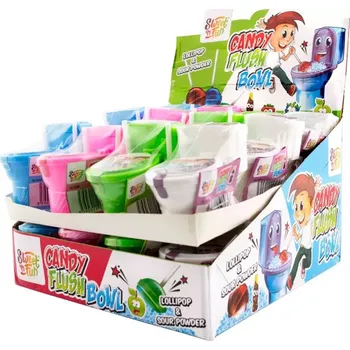 Bonbon Sweet´n Fun | Candy Flush Bowl - lízátka s kyselým práškem 24 ks