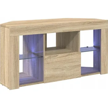 Televizní stolek Rohový LED TV stojan Nástěnný Sonoma dub 105 x 40 x 68 cm