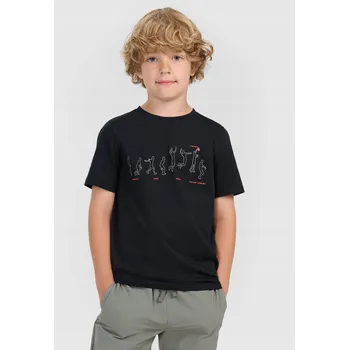 Chlapecké tričko Dětské bavlna tričko 4F černé barvy, velikost 158