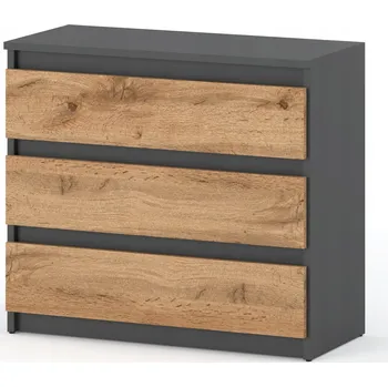 Komoda Komoda Stiv-Meble 80 x 33,5 x 71 cm, odstíny šedé, matná