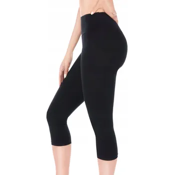 Dámské legíny Dámské rybářské kalhoty 3/4 legíny bavlněné s vysokým pasem černé M