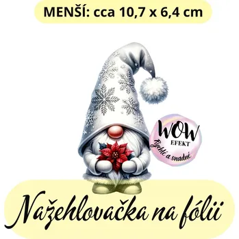 Nažehlovačky na fólii Nažehlovačka na fólii, SKŘÍTEK VÁNOČNÍ s Vánoční hvězdou, 1 kus Zvolte VELIKOST motivu ZDE:: Menší