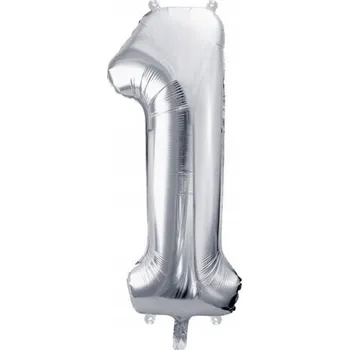 _xx_Fóliový balónek Číslice 1, 72 cm, stříbrný
