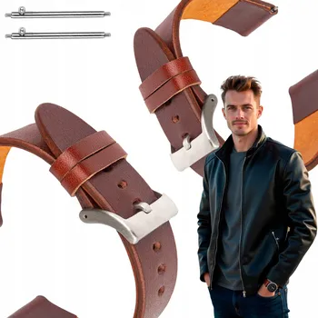 Opasek Kožený opasek k hodinkám 20 mm, Univerzální, Velikost L