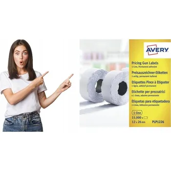 Speciální papír Cenové etikety v roli pro jednřádkové etiketovací kleště, bílé, 26 x 12 mm, 15000 kusů