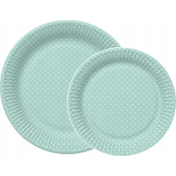 Talíř Talíře 18 cm "Mátové s bílými puntíky" /8 kusů