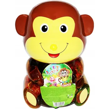 Bonbon Ovocné želé v kelímku v kasičce OPICE 100ks