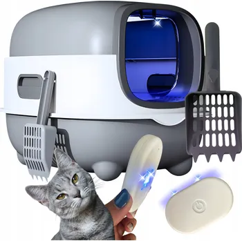 Toaleta pro kočku NThome krytá kočičí toaleta 56 cm x 39 cm x 40 cm