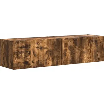 Televizní stolek TV wall cabinet Nástěnný 2 pcs Kouřový dub 60 x 31 x 29.5 cm