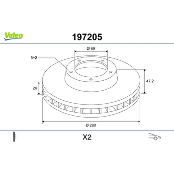 Brzdový kotouč Brzdový kotouč VALEO 197205