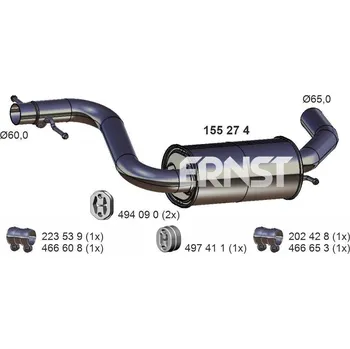 Tlumič výfuku Střední tlumič výfuku ERNST 155274