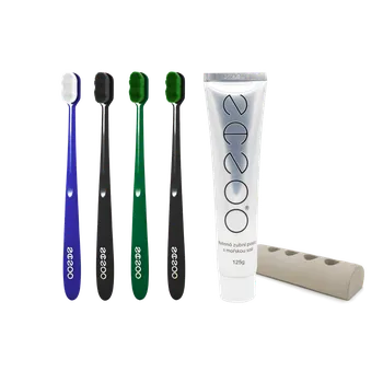 Zubní kartáček 3+1 ZDARMA DARK + pasta NANOO + betonový stojánek