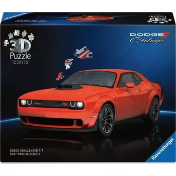Puzzle 3D puzzle ravensburger iconics: dodge challenger r/t scat pack widebody – 108 dílků