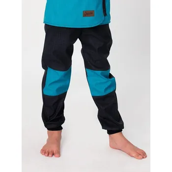 Chlapecké kalhoty Dětské softshellové kalhoty Drexiss bez zateplení black petrol velikost 164