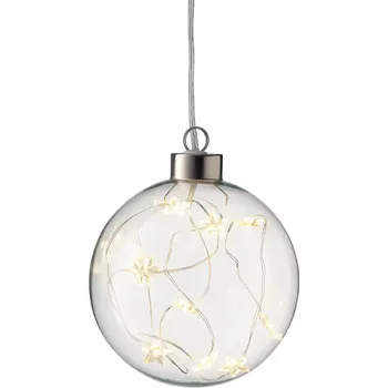 Vánoční dekorace IDEENWELT LED skleněná koule