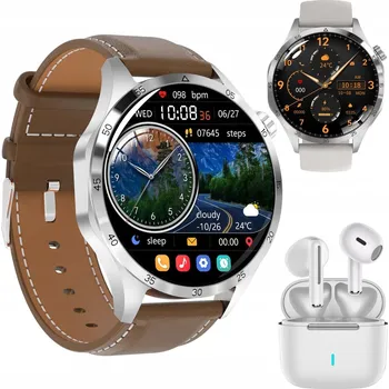 Hodinky Chytré Hodinky Dámské Měření glukózy Hovory Puls Krevní tlak Dva řemínky + sluchátka