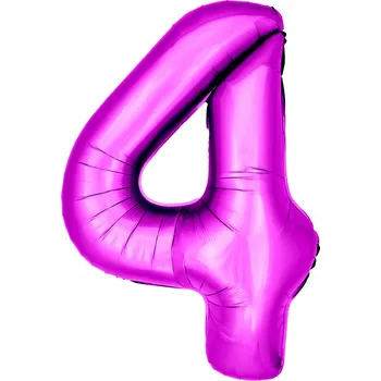 Balónek Fóliový balónek ve tvaru číslice 4, fuchsiová barva, 100 cm
