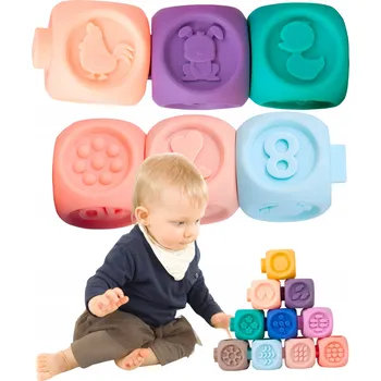 ostatní stavebnice Gumové Silikonové Stavebnice S Číslicemi, Různé Textury, Měkké do Vody, Senzorické