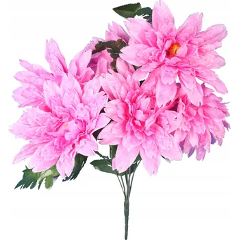 umělá květina Kytice umělých květin 7 dalií s přídavkem listů kapradí DEKORACE