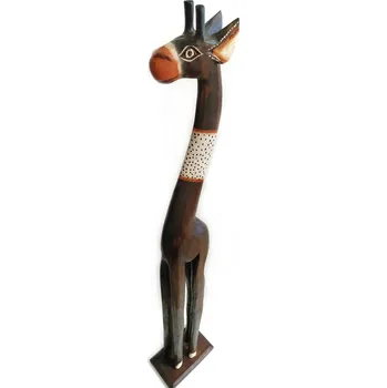 Žirafa velká socha 14 Dřevo XXL 100 cm