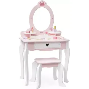 Dětský stůl VIGA, Dřevěný toaletní stolek s příslušenstvím