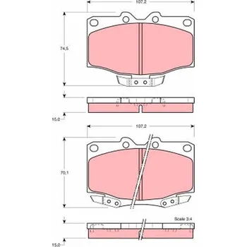 Brzdová destička Sada brzdových destiček, kotoučová brzda TRW GDB1133