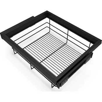 Nábytkové kování Wireli Výsuvný úložný koš HACK, 560-594x434x140 mm, černý epoxid