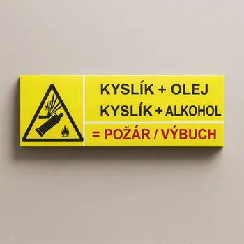 Kyslík + olej (alkohol) = výbuch Samolepka 105 x 30 mm tl. 0.1 mm - Kód: 16044