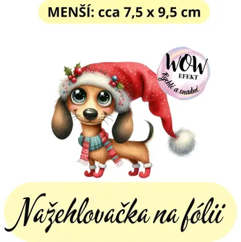 Nažehlovačky na fólii Nažehlovačka na fólii, PES VÁNOČNÍ 7, 1 kus Zvolte VELIKOST motivu ZDE:: Menší