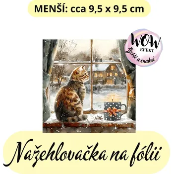 Nažehlovačky na fólii Nažehlovačka na fólii, KOČKA Bengálská v okně, 1 kus Zvolte VELIKOST motivu ZDE:: Menší