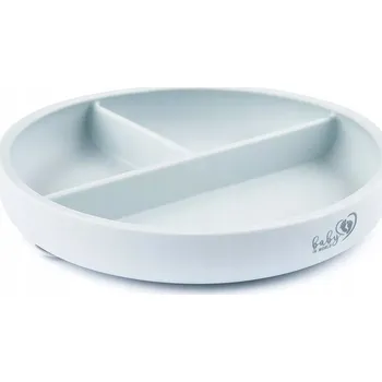 dětská jídelní sada Talířek Baby in World šedý silikonový