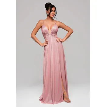 Dámské šaty Larica Společenské šaty LA-OM-DLR154 Barva: Růžová, Velikost: L