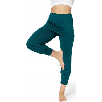 Dámské legíny Jógové kalhoty 3/4 se sukýnkou legíny dámské BLV50-276 Zelená XS