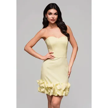 Dámské oblečení Larica Společenské šaty LA-OM-DLR123 Barva: Žlutá, Velikost: L