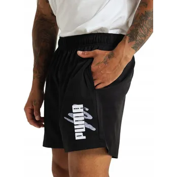 Pánské kraťasy 3238 KRAŤASY Puma PÁNSKÉ SPORTOVNÍ KRAŤASY S KAPSY A PODŠÍVKOU ČERNÉ M