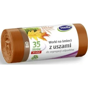 Pytle na odpadky STELLA Sáčky na odpad s oušky na bioodpad bio hnědé 35l 20 ks