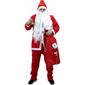 KOSTÝM MIKULÁŠE DLOUHÉ VOUSY ZVONEK PYTEL SVATÝ MIKULÁŠ HVĚZDA